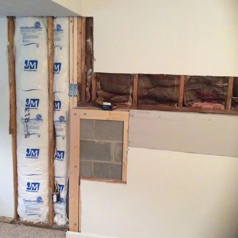 Wall insulation replacement during Contents Cleaning & Restoration in East Riverdale